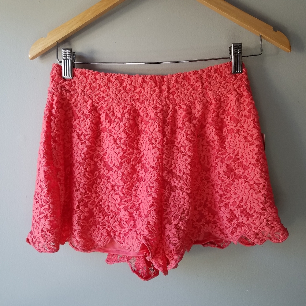Free People NWT Crochet Style Coral Shorts Size XS